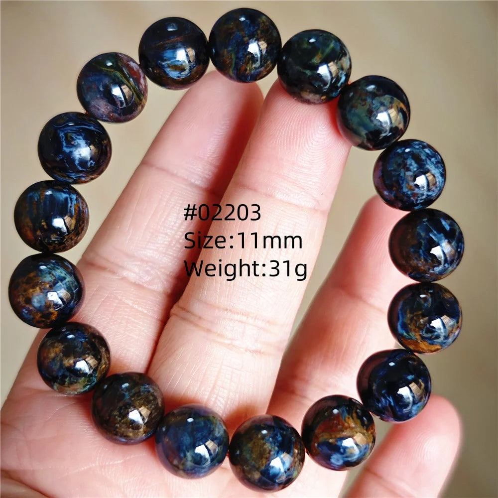 Natürliche blaue Pietersite Runde Perlen Armband Schmuck 12,5 mm Feuer Pietersite Namibia Feuer Pietersite Seltene Steinperlen AAAAAA