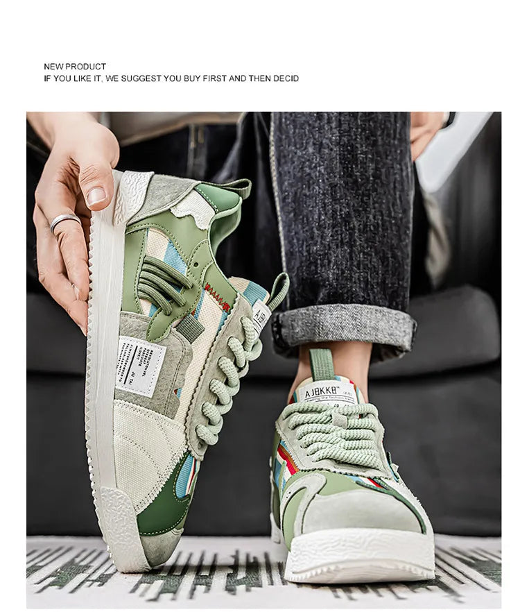 Herren Weiße Sneaker Herbst Bequeme Rutschfeste Laufschuhe Luxuriöse Weiche Sohle Modische Schnürschuhe Outdoor Freizeitschuhe 2026