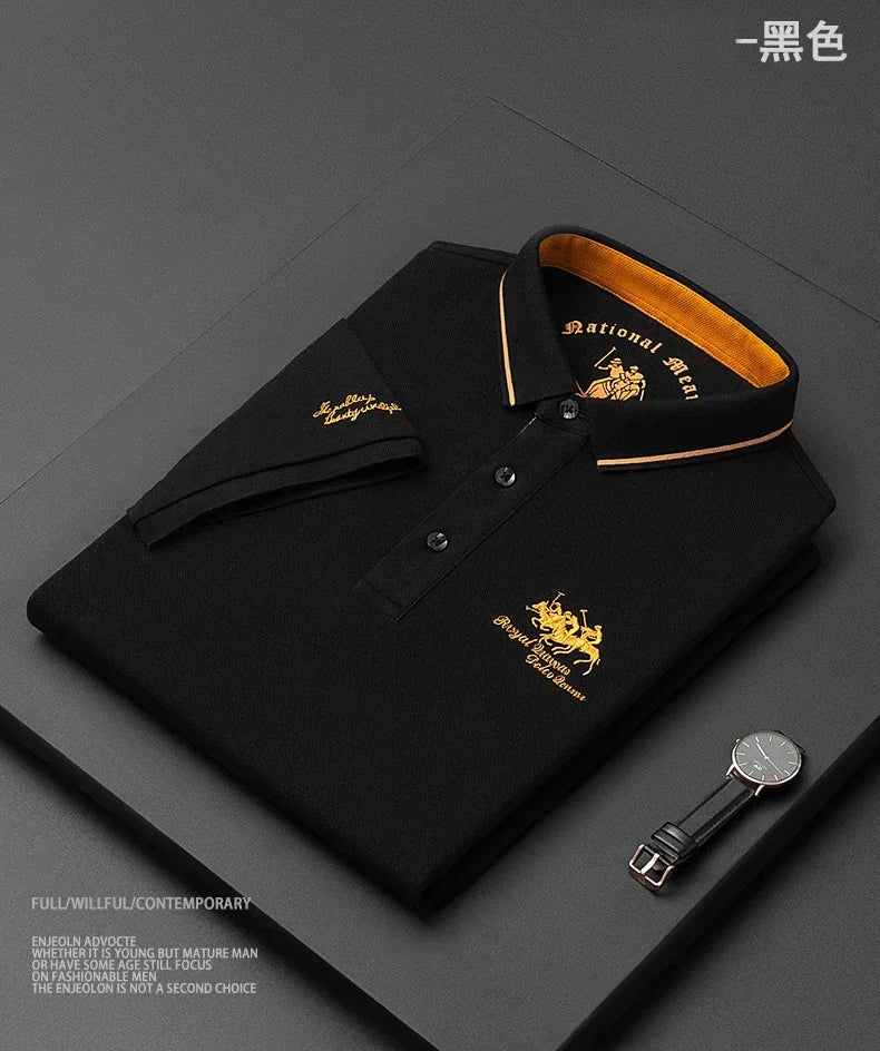 2024 hohe Qualität männer Baumwolle Bestickt Polo-Shirt Sommer Neue High-end-Business Casual Revers Kurzarm T-shirt