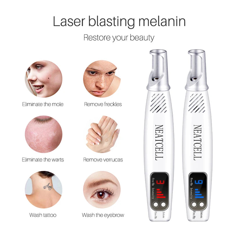 Pikosekunden-Laserpointer zur Entfernung von Maulwurfs, Stift zur Entfernung dunkler Flecken, Tattoo, Akne, Hautpigment, tragbare Entfernungsmaschine, Schönheitsgerät