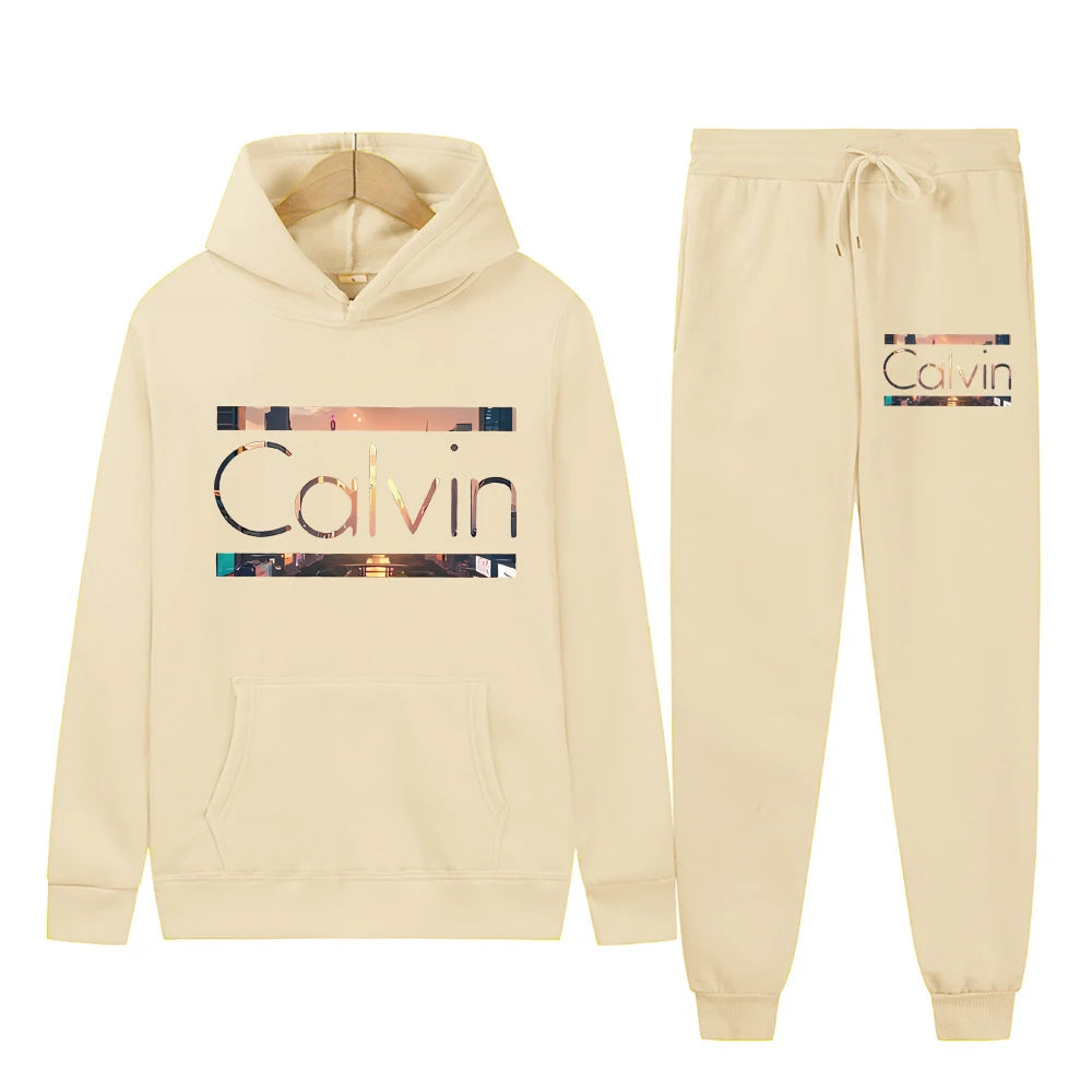 Men's autumn and winter loose hooded sweatshirt New York City letter printed long sleeved warm pullover