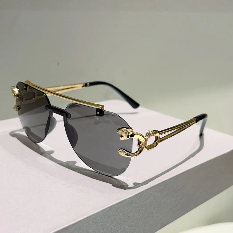 KAMMPT Randlose Pilot Sonnenbrille Männer Mode Vintage Gradienten Casual Shades Frauen Trendy Marke Design Outdoor Decor Sonnenbrille