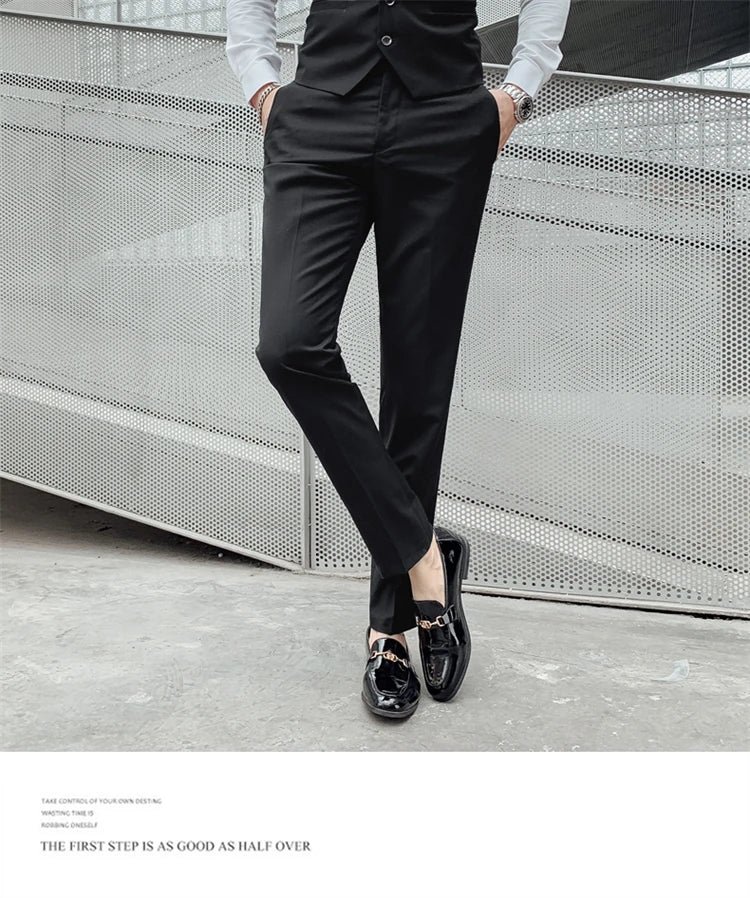 Herren-Slim-Fit-Dreiteiler im koreanischen Stil für Business, professionelle formelle Kleidung, Trauzeuge, Bräutigam, Hochzeit, koreanischer Stil, kleiner Sui