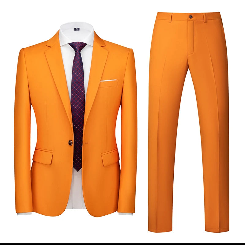 22 Farben einreihige formelle Hochzeit Anzüge Herren bekleidung Mode einfache Männer Business Social Prom Party Kleid 2 Stück Set
