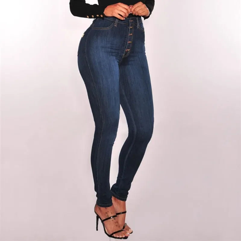 Jeans Für Frauen Hohe Taille Push-Up Jeans Hohe Elastische Stretch Damen Mom Jeans Weibliche Gewaschen Denim Dünne Bleistift Hosen