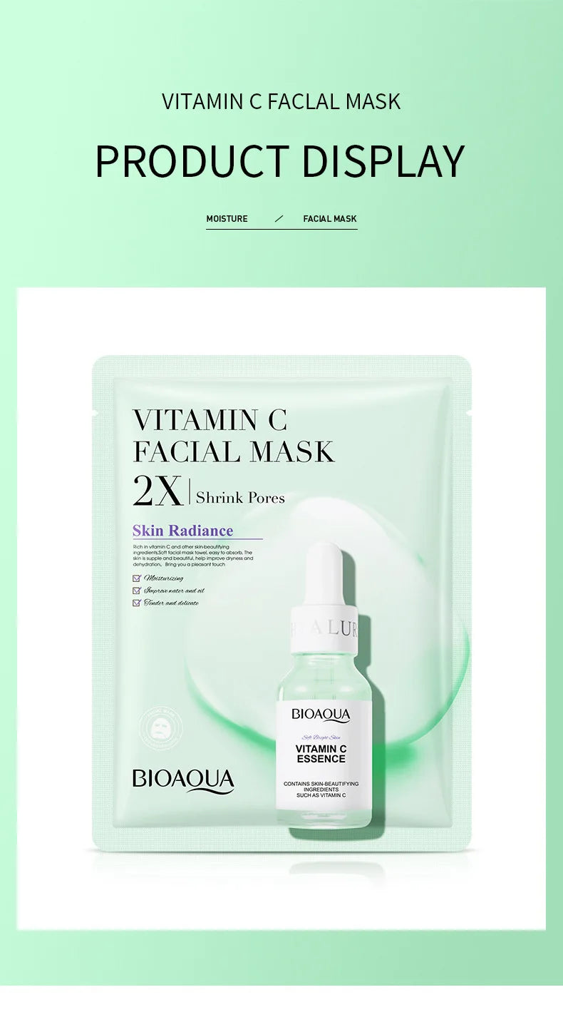 20 Stück BIOAQUA Centella Kollagen Gesichtsmaske Feuchtigkeitsspendende erfrischende Blattmasken Hyaluronsäure Gesichtsmaske Hautpflegeprodukte