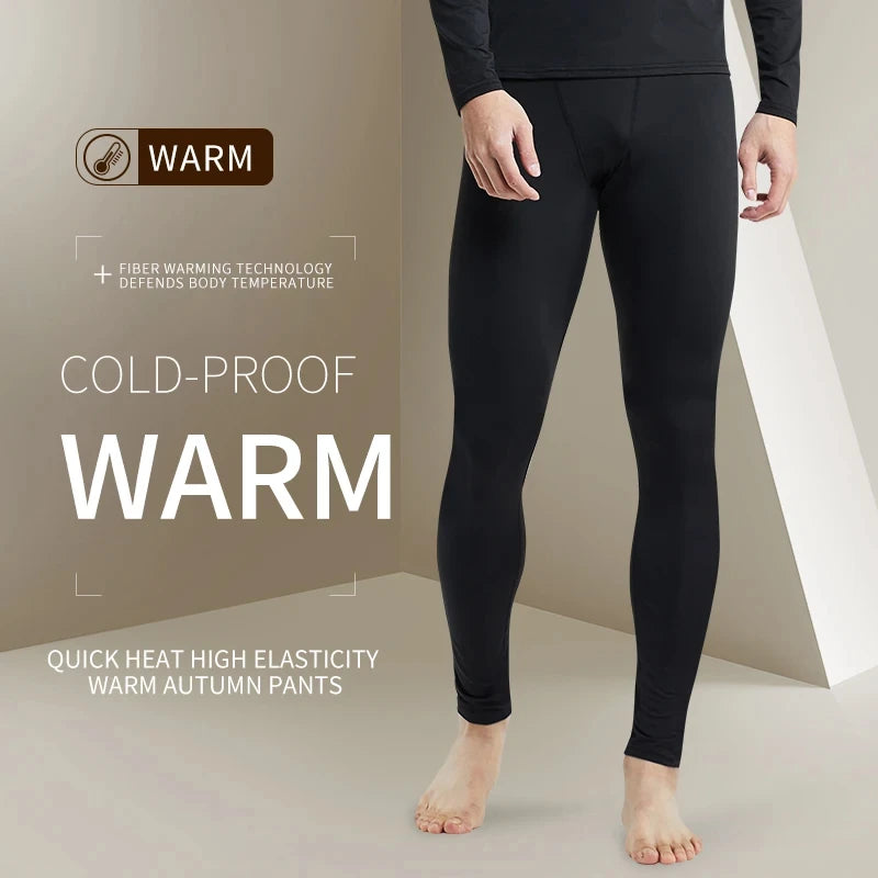 Herren-Winter-Thermounterwäsche, Fleece-Kompressionshose. Bleiben Sie warm und bequem beim Sport und Laufen