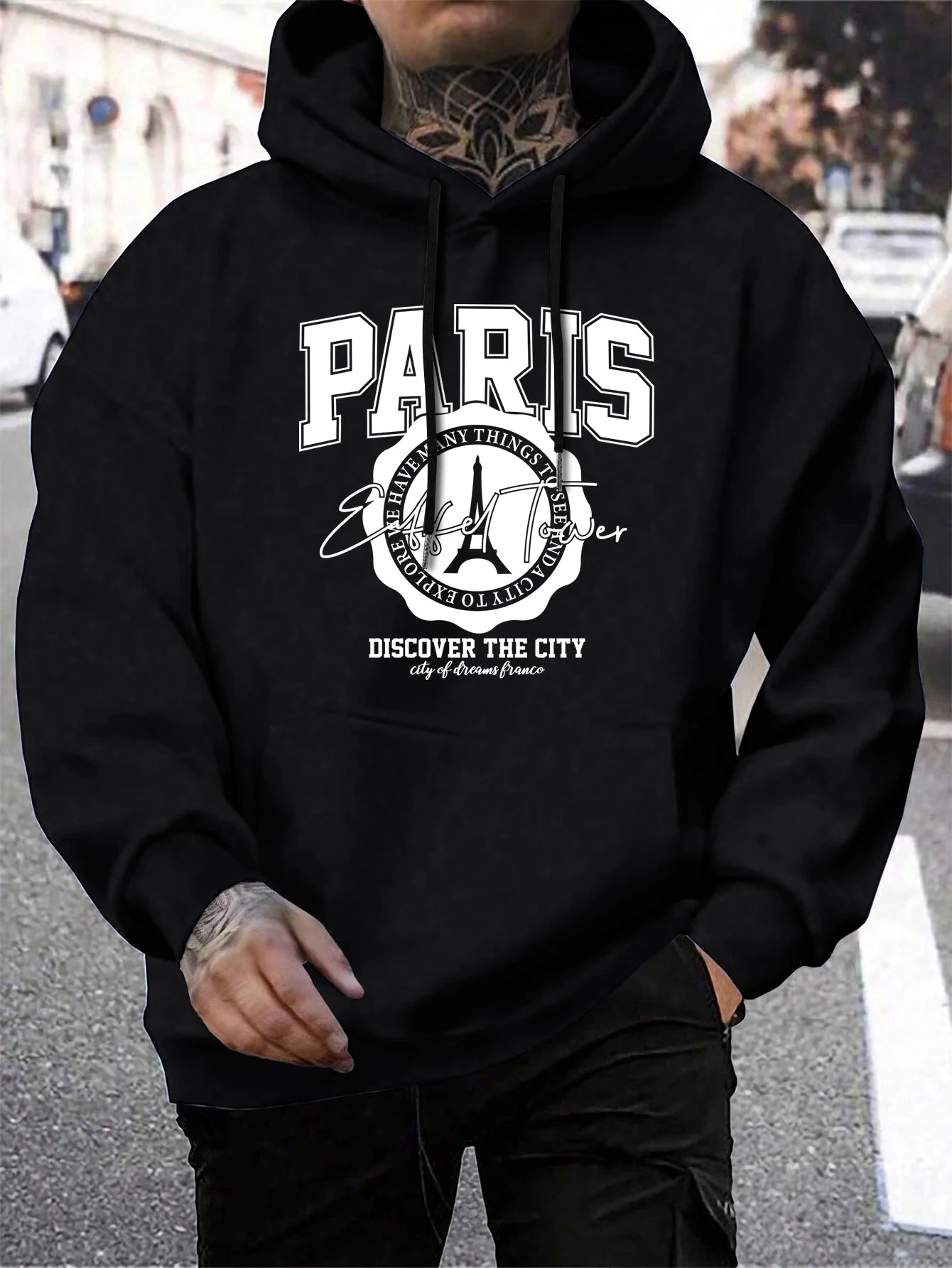 Whiskey Castle Print Herren Hoodies Mode Pelz-Liner Hoodie Warme Fleece S-Xxl Hoody Mann Herbst Hohe Qualität kleidung