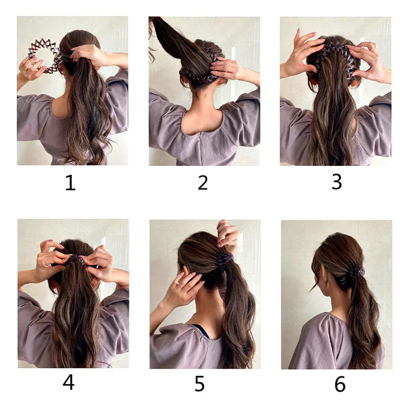 Frauen Brötchen Kristall Haar Klaue Mode Weibliche Pferdeschwanz Kopfbedeckung Schachtelhalm Schnalle Haar Clip Vogel Nest Erweitern Haar Zubehör