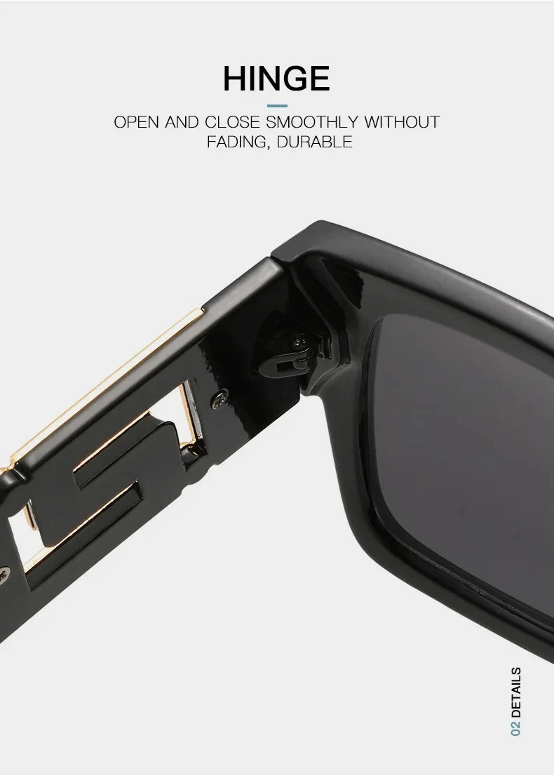 Unisex Übergroße Quadratische Sonnenbrille 2026 Neuer Trend UV400-Schutz Vintage Verlaufsgläser Blendschutz Modische Brillen für Männer und Frauen