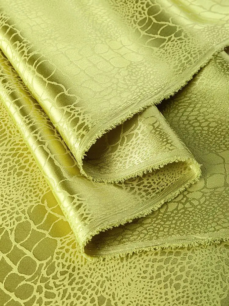 Schwarzer Micro-Stretch-Jacquard-Stoff pro Meter für Kleider, Kleidung, Nähen, schlichtes Krokodilmuster, Stoff, Handarbeit, glatt