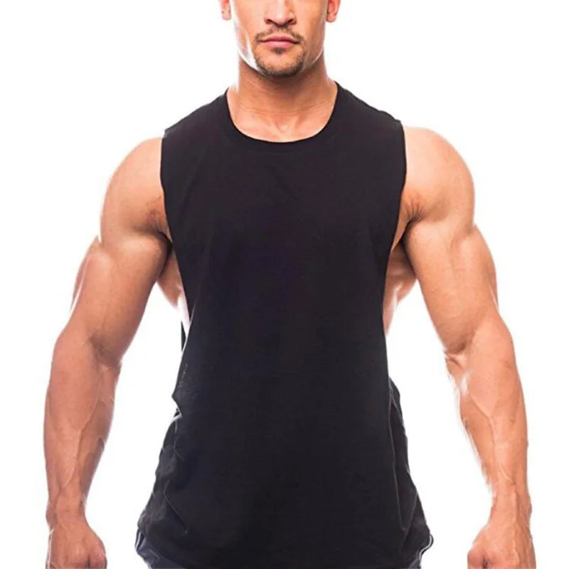 Gym Fitness Workout Laufen Tank Tops Sommer Casual Baumwolle Atmungsaktive Ärmellose Westen Herren Bodybuilding Muscle Sport T-shirts