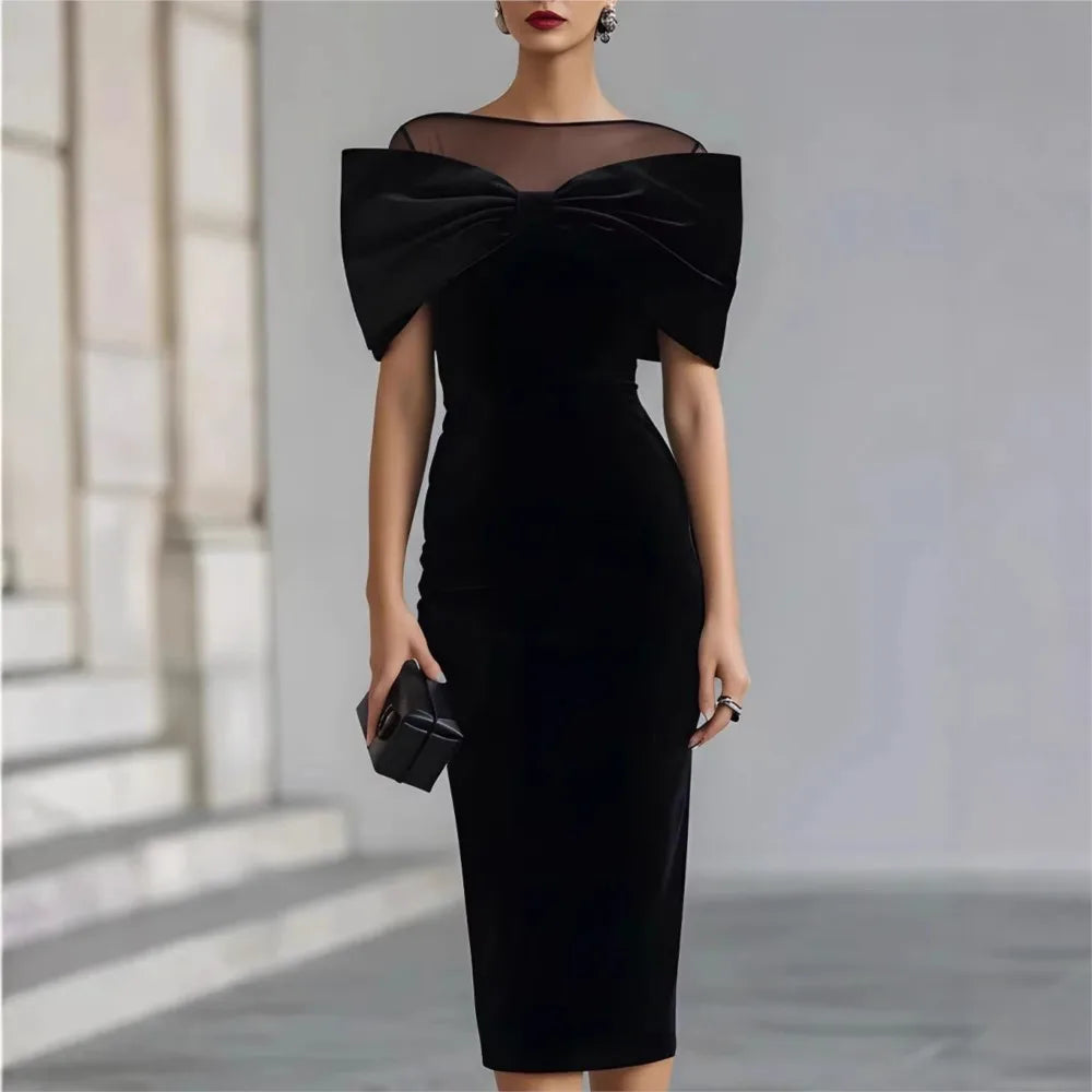 Modisches Spitzenkleid mit Einschulter-Design aus Goldvelours für Damen, Sommerliches Schlankes Elegantes Hüftbedeckendes Schlitz-Kleid