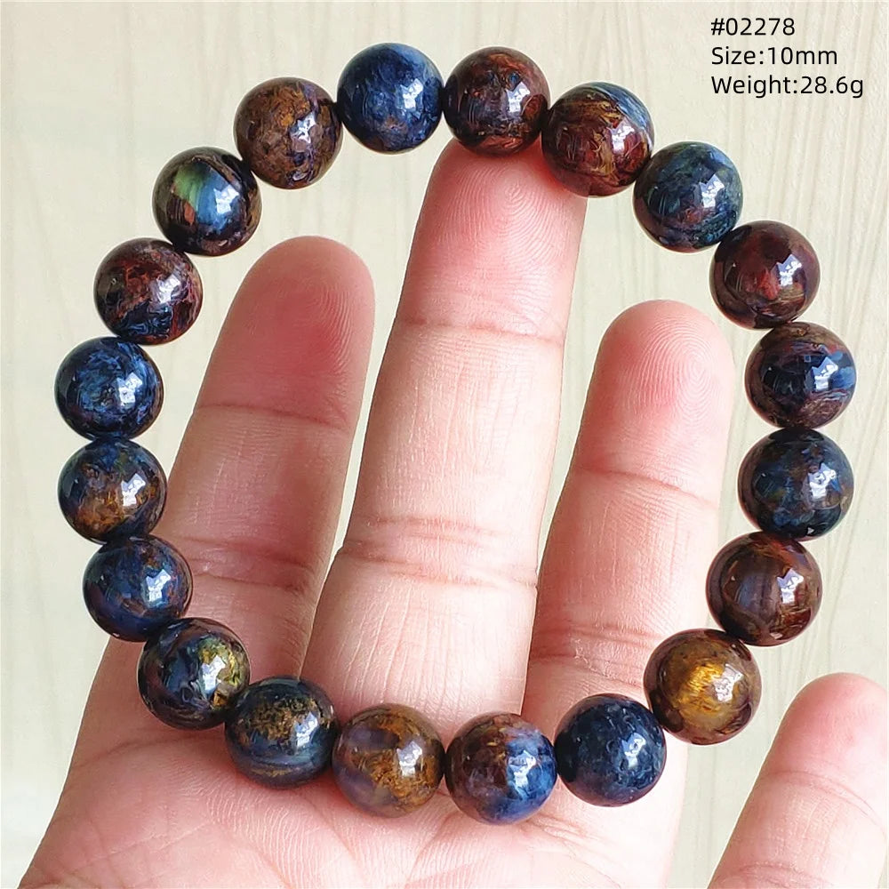 Natürliche blaue Pietersite Runde Perlen Armband Schmuck 12,5 mm Feuer Pietersite Namibia Feuer Pietersite Seltene Steinperlen AAAAAA