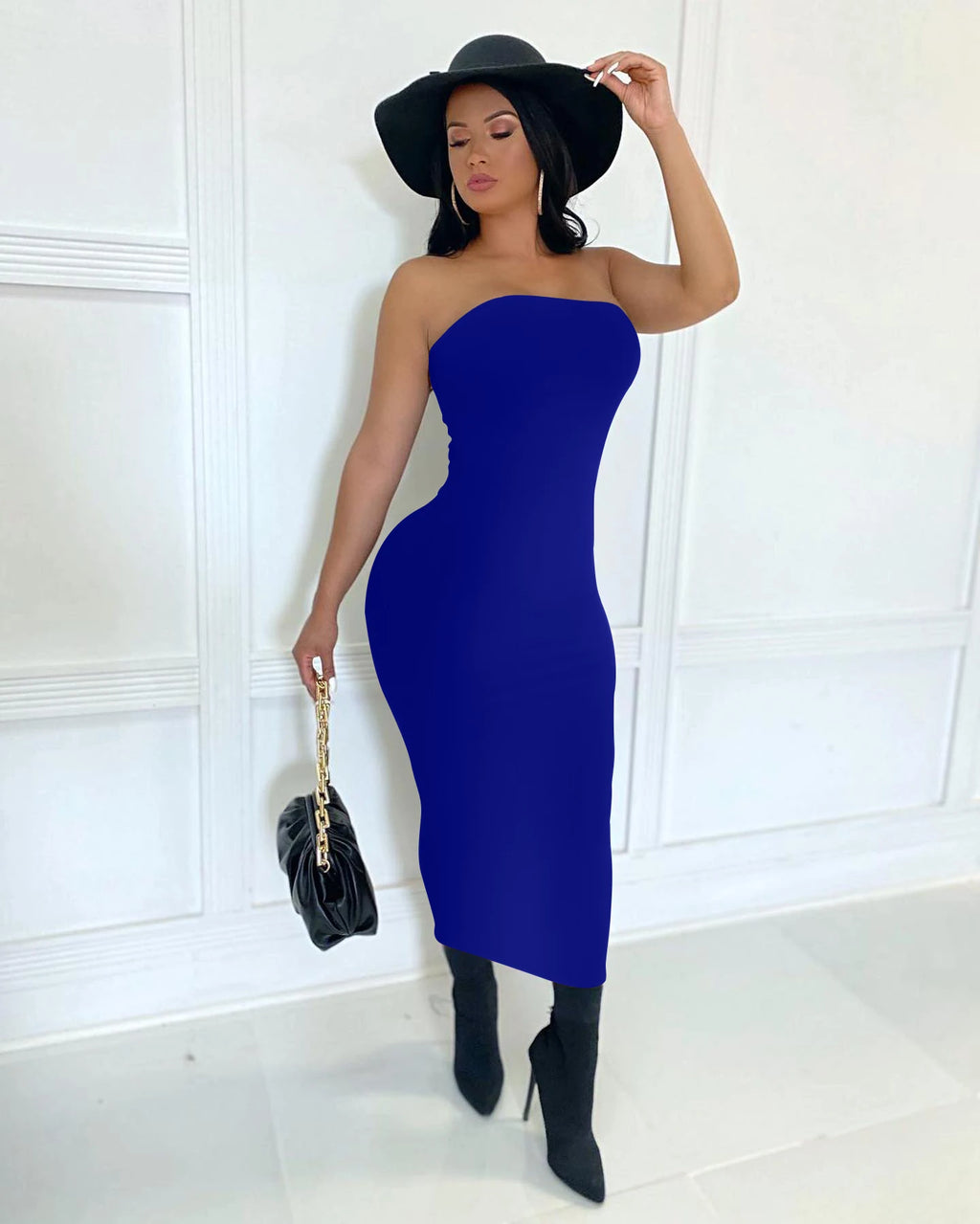 Sommer Damen Sexy ärmelloses, auf der Brust gewickeltes langes Strandkleid