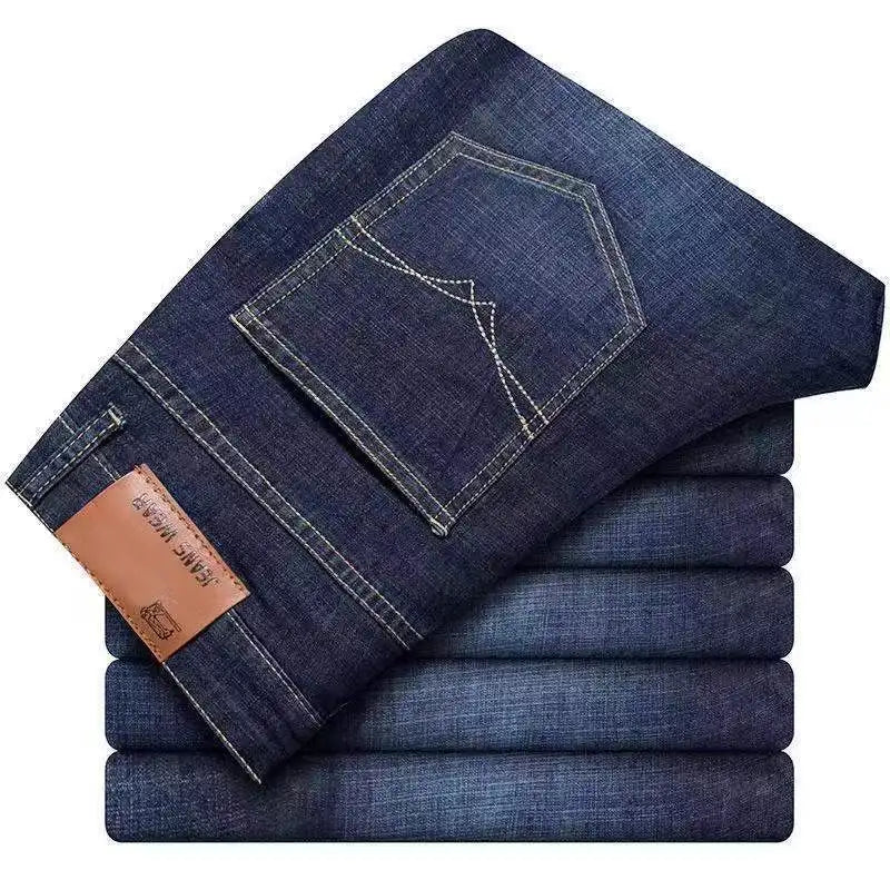 JEAN Neue Business männer Jeans Casual Gerade Stretch Mode Klassische Blau Schwarz Arbeit Denim Hosen Männliche Marke Kleidung