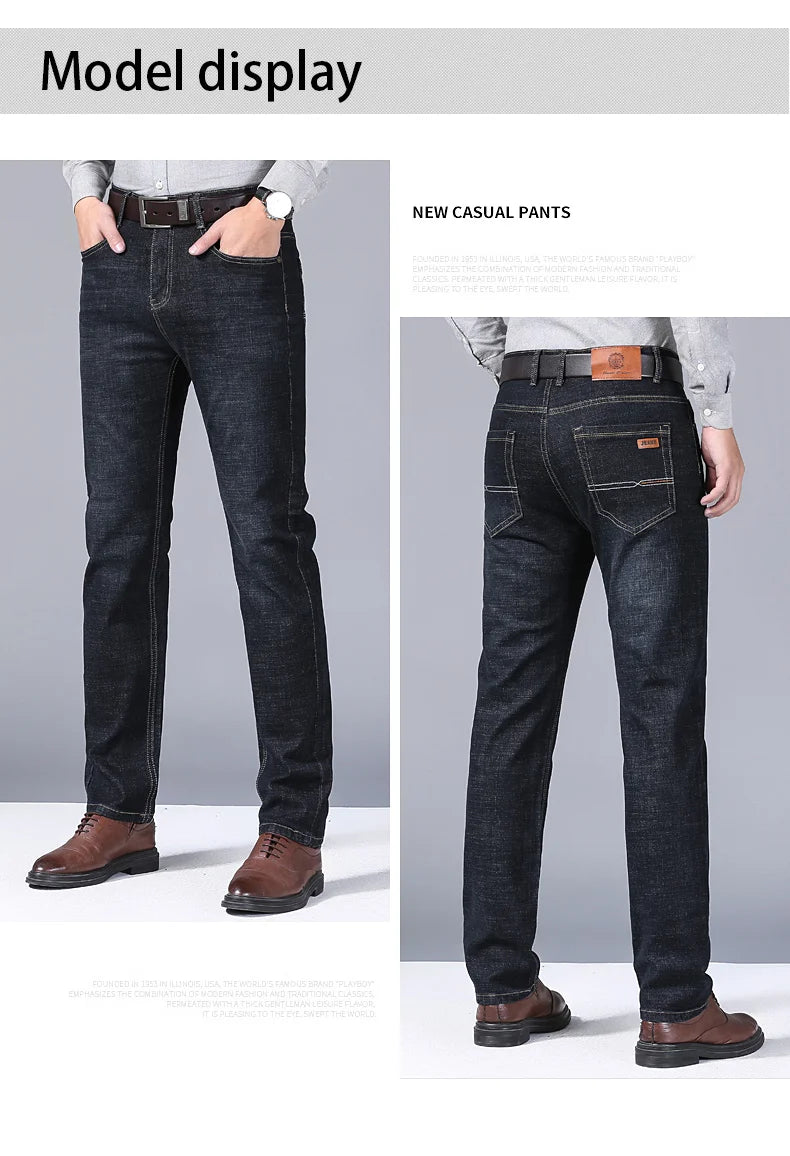 Neue Männer Klassische Jeans Jean Homme Pantalones Hombre Männer Mannen Weiche Schwarz Biker Masculino Denim Overalls Herren Hosen Größe 32-38