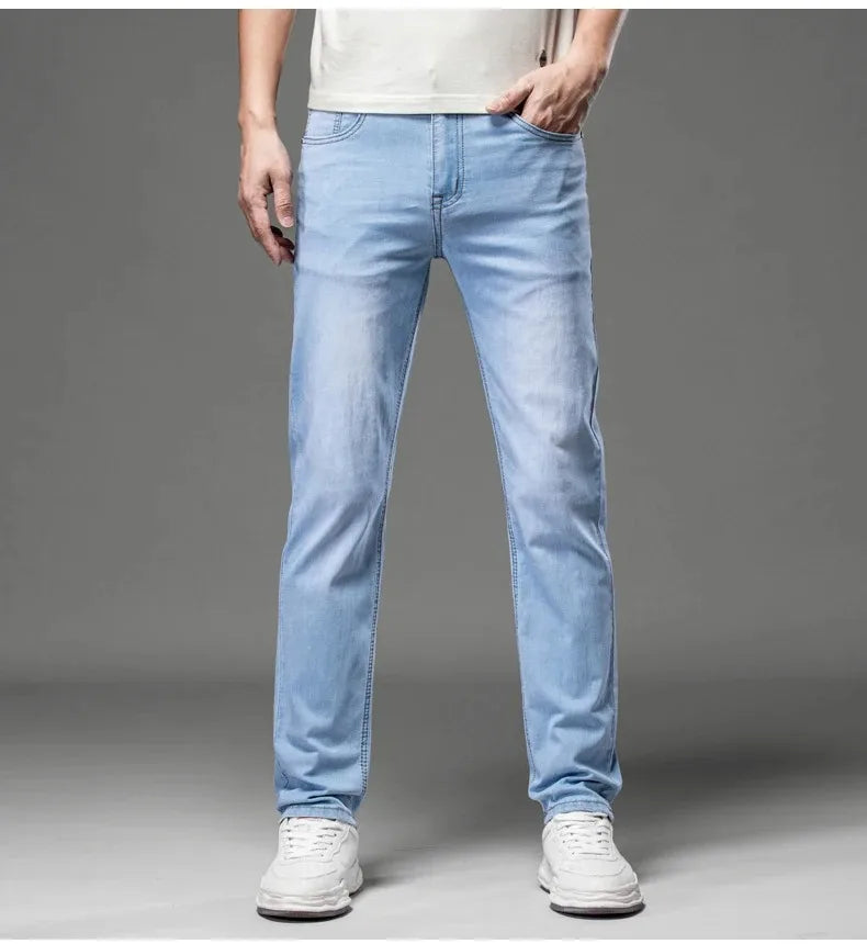 2026 Marken-Jeans Sommer-Stil Ultra-Dünne Leichte Herren-Jeans Mode Männliche Casual Denim Herren-Jeans Slim Fit Großhandel Jeans