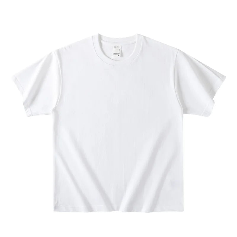 Amerikanische Retro schwere weiße Baumwolle Kurzarm Herren T-Shirt Paar T-Shirt Sommer neue Herren- und Damen-Streetwear