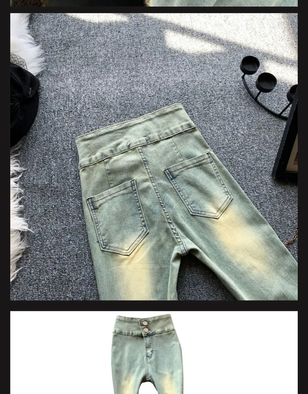 Jeans Frauen Herbst Chic Täglichen Flare Hosen Farbverlauf High Street Volle Länge Mode Alle-spiel Temperament Einfache Shinny