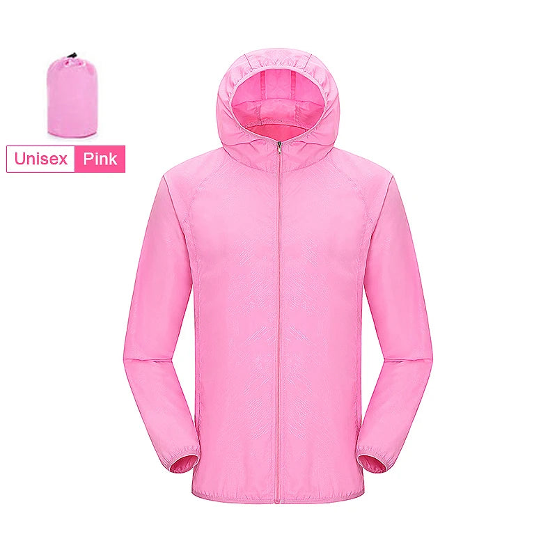 JNLN Unisex Wanderjacke Herren Damen Wasserdicht Schnelltrocknend Camping Windjacke Outdoor Trekking Angeln Regenmantel Anti UV Kleidung