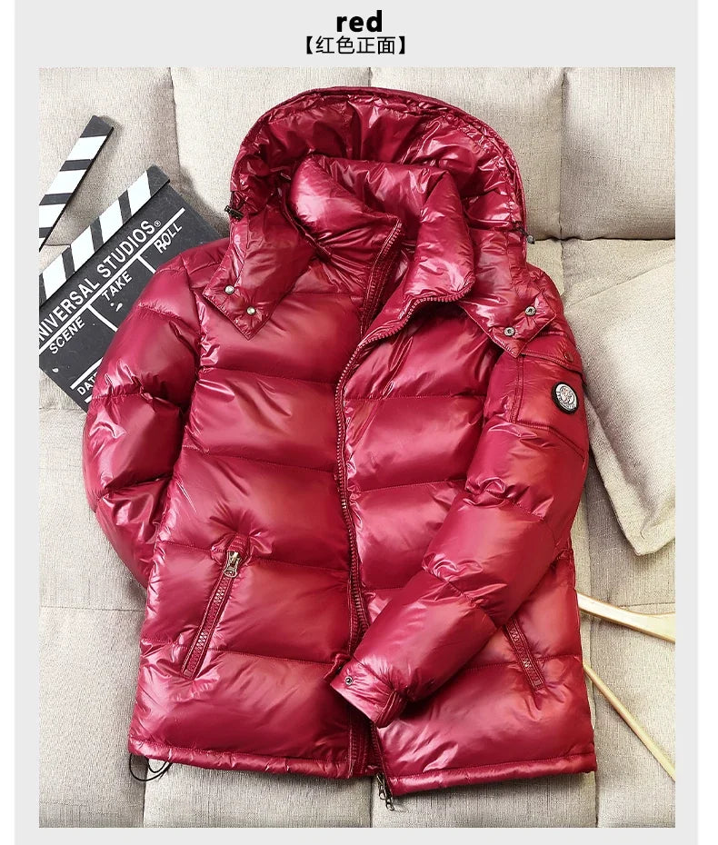 2024 Winter Neue Herren Puffer Jacke Mode Dicke Männer Frauen Ente Unten Jacke Im Freien Warme Casual Mäntel Feste Kapuze Mäntel