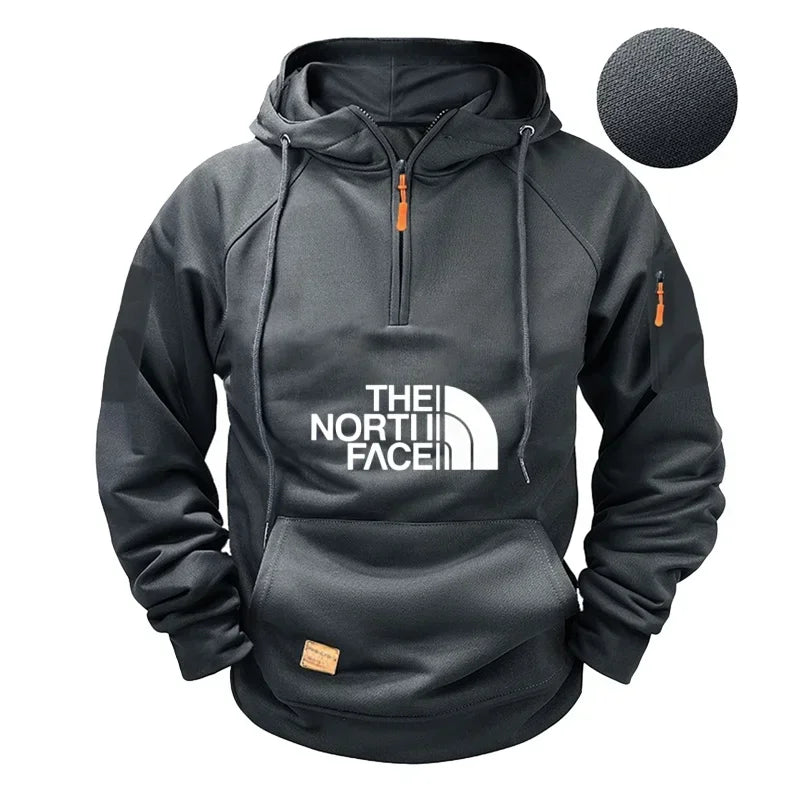 Lässiges Sport-Langarm-Sweatshirt für Herren mit Kapuze in großen Größen und modischer Fitness-Pullover für Herbst und Winter 2025