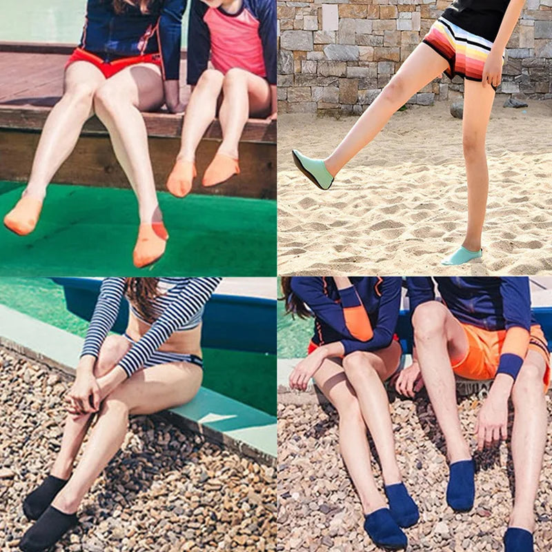 One Pair Quick Dry Water Socks Unisex Multiple Colors Comfy Non Slip Water Shoes Anti Slip Swimming Beach Shoes