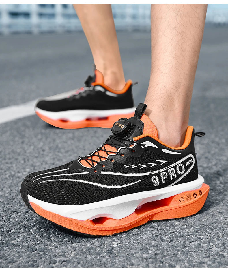 Spezialität Carbon Platte Sport Laufschuhe Marathon Air Kissen Männer Atmungsaktive Leichte Frauen Bequeme Rutschfeste Turnschuhe