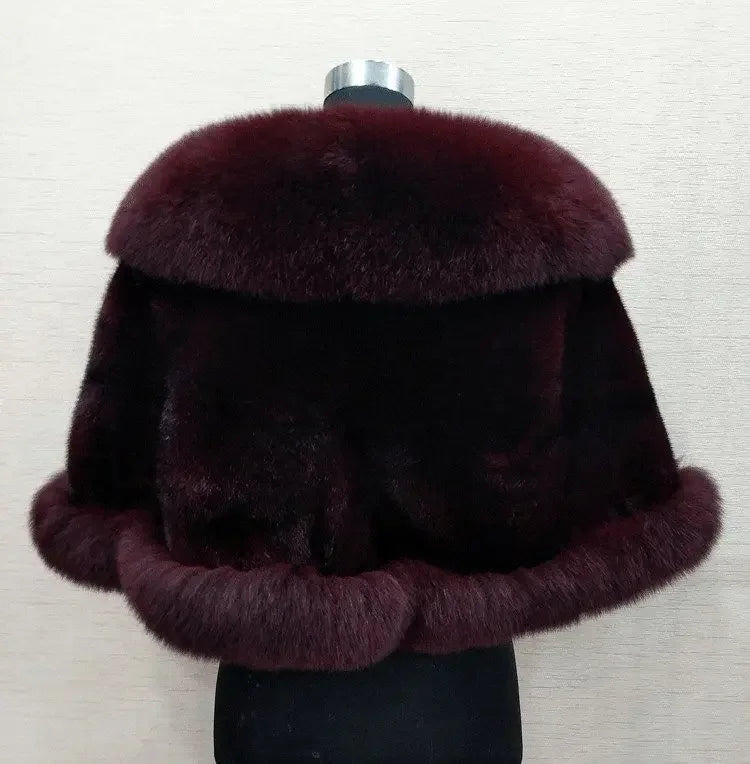 Weißer Pelzschal Damenjacke Herbst Winter Faux Nerz Fuchspelzkleid Cheongsam Mantel Mäntel Neu 2026 verdicken warme kurze Oberbekleidung