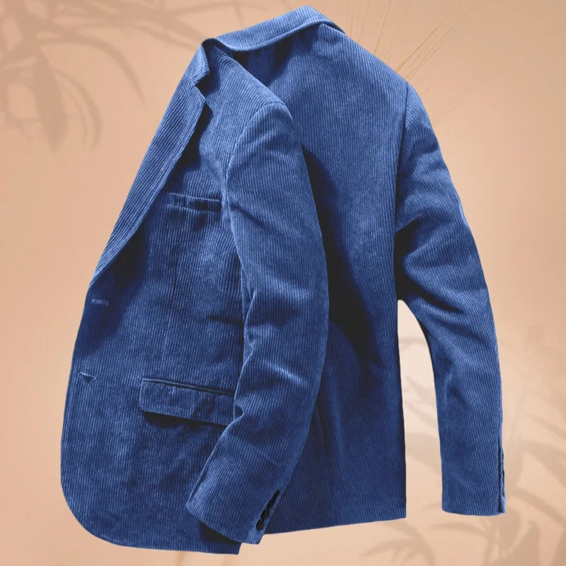 Cord-Herrenanzugjacke, Anzugjacke mit einem Knopf und Revers, Business-formelle Jacke, geeignet für Bankett, Hochzeit, formelle Kleidung für Herren