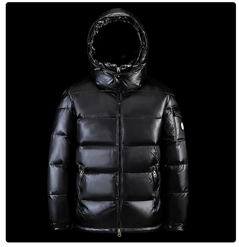 2024 Winter Neue Herren Puffer Jacke Mode Dicke Männer Frauen Ente Unten Jacke Im Freien Warme Casual Mäntel Feste Kapuze Mäntel