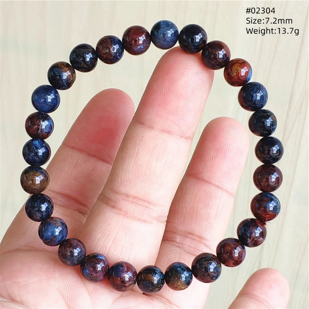 Natürliche blaue Pietersite Runde Perlen Armband Schmuck 12,5 mm Feuer Pietersite Namibia Feuer Pietersite Seltene Steinperlen AAAAAA