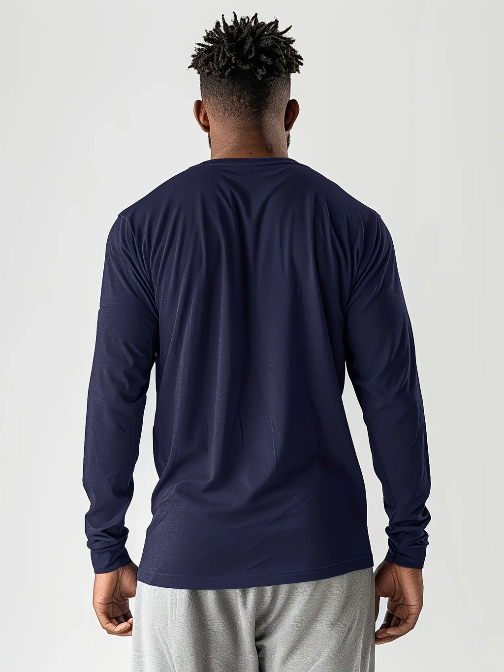 5-teiliges einfarbiges Herren-Langarm-T-Shirt mit Rundhalsausschnitt, vielseitiges Design, bequem und modisch