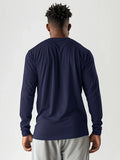5-teiliges einfarbiges Herren-Langarm-T-Shirt mit Rundhalsausschnitt, vielseitiges Design, bequem und modisch