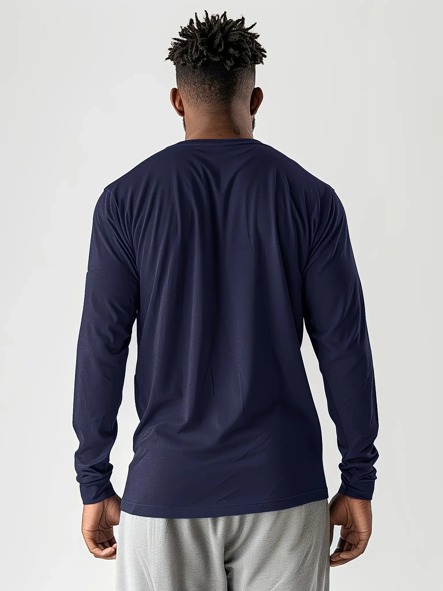 5-teiliges einfarbiges Herren-Langarm-T-Shirt mit Rundhalsausschnitt, vielseitiges Design, bequem und modisch