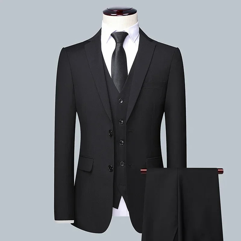 Anzug Boutique Herrenmode Business (Blazer + Weste + Hose) Gentleman's Hochzeit Casual Professioneller formeller Anzug 3-teilig M-6XL