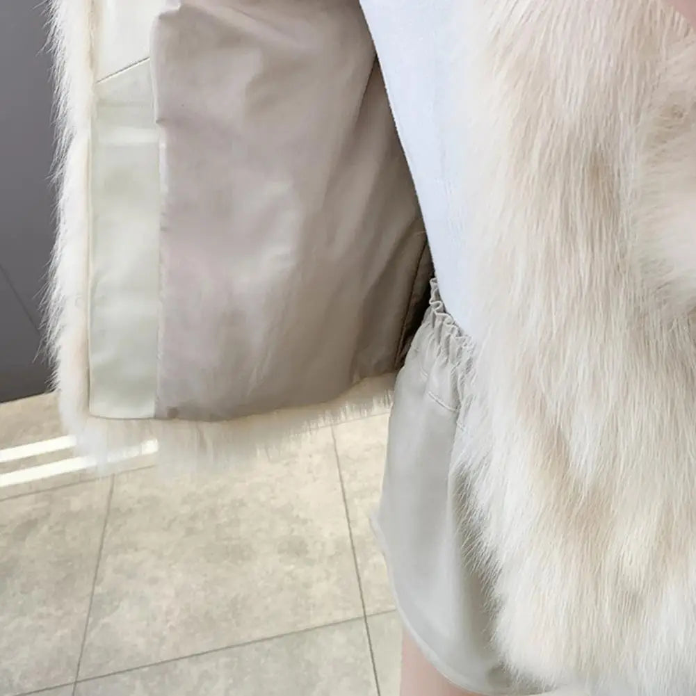 Herbst Winter Übergroßen Lose Beiläufige Luxus Weichen Dicken Warmen Haarigen Faux Mantel Frauen Langarm Flauschigen Jacke 2024