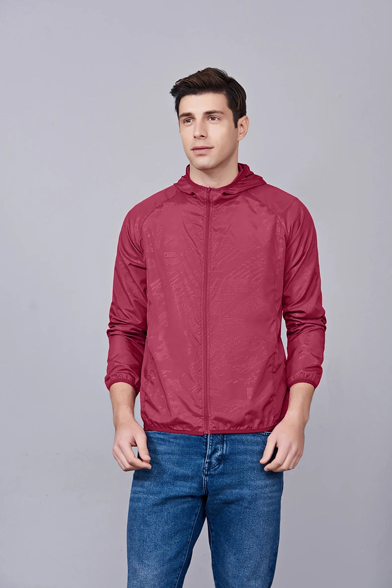 JNLN Unisex Wanderjacke Herren Damen Wasserdicht Schnelltrocknend Camping Windjacke Outdoor Trekking Angeln Regenmantel Anti UV Kleidung