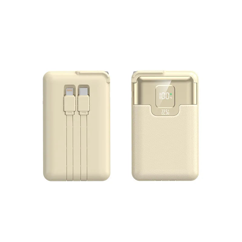 20000 mAh Superschnelllade-Powerbank 2-in-1 mit AC-Stecker, multifunktional mit Dual-Wire-Wandstecker, mobiles Netzteil