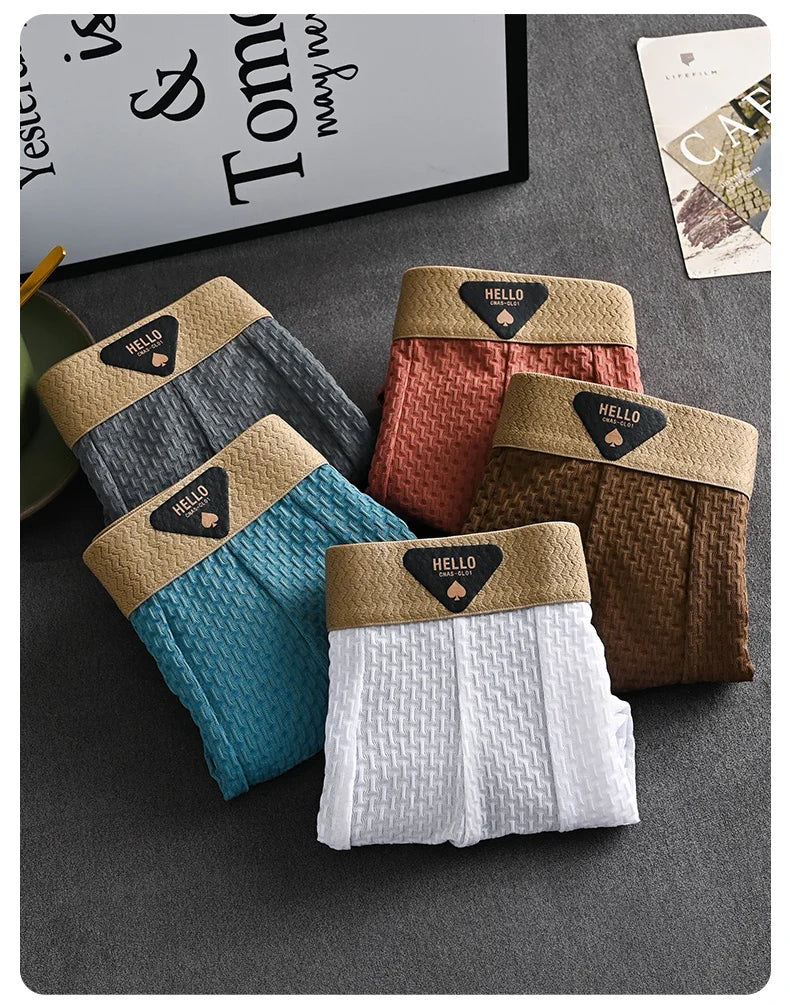 1/4 Stück Herren-Unterwäsche aus Eisseide, heiße Dessous, dünne Boxershorts, coole Unterhosen, atmungsaktive sexy Slips, U-förmige Shorts, Größen L-6XL
