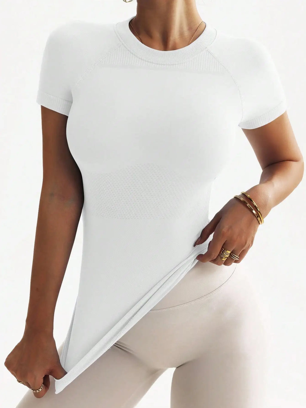 New unisex short-sleeved tops, long tops, breathable, highly elastic, slimming, suitable for yoga and running, can be worn daily