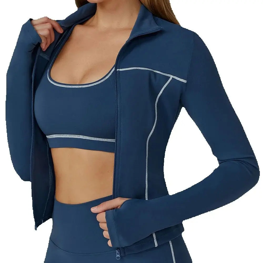 Yoga Kleidung Frauen Sport Jacke Laufen Langarm Shirt Sport Jacken Top Workout Mantel Gym Training Kleidung Workout Yoga Top
