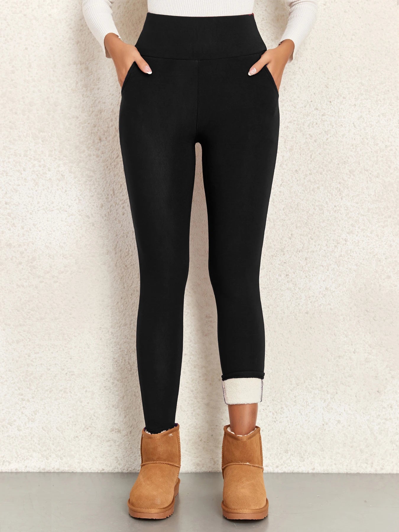 Taschen Dicke Winter Warme Leggings Frauen Hohe Taille Mallas Casual Samt Warme Leggings Verhindern Kälte Super Warme Hosen