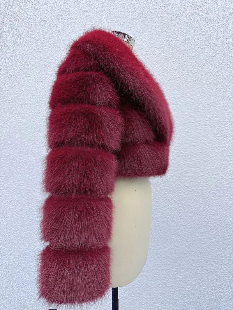 Artikelnummer 0115X Iconic Street Fashion Week Luxuriöser, abgeschnittener Kunstpelzmantel für Damen, Winter, heiße, coole, flauschige Fell-Kurzjacke für Mädchen