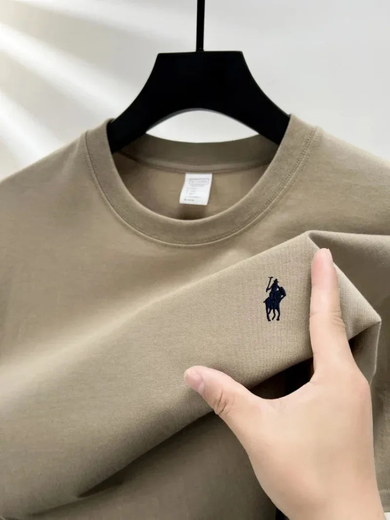 2026 Sommer Herren Strick-Baumwoll-T-Shirt mit kurzen Ärmeln – Modisch, bequem und atmungsaktiv bedrucktes Oberteil