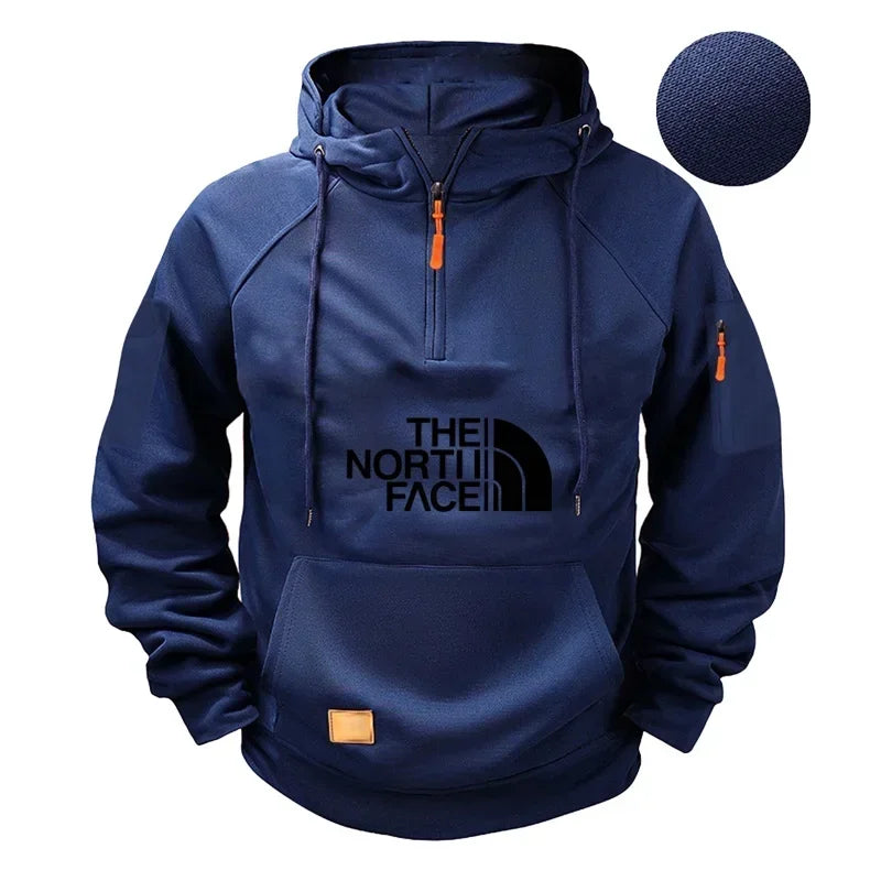Lässiges Sport-Langarm-Sweatshirt für Herren mit Kapuze in großen Größen und modischer Fitness-Pullover für Herbst und Winter 2025