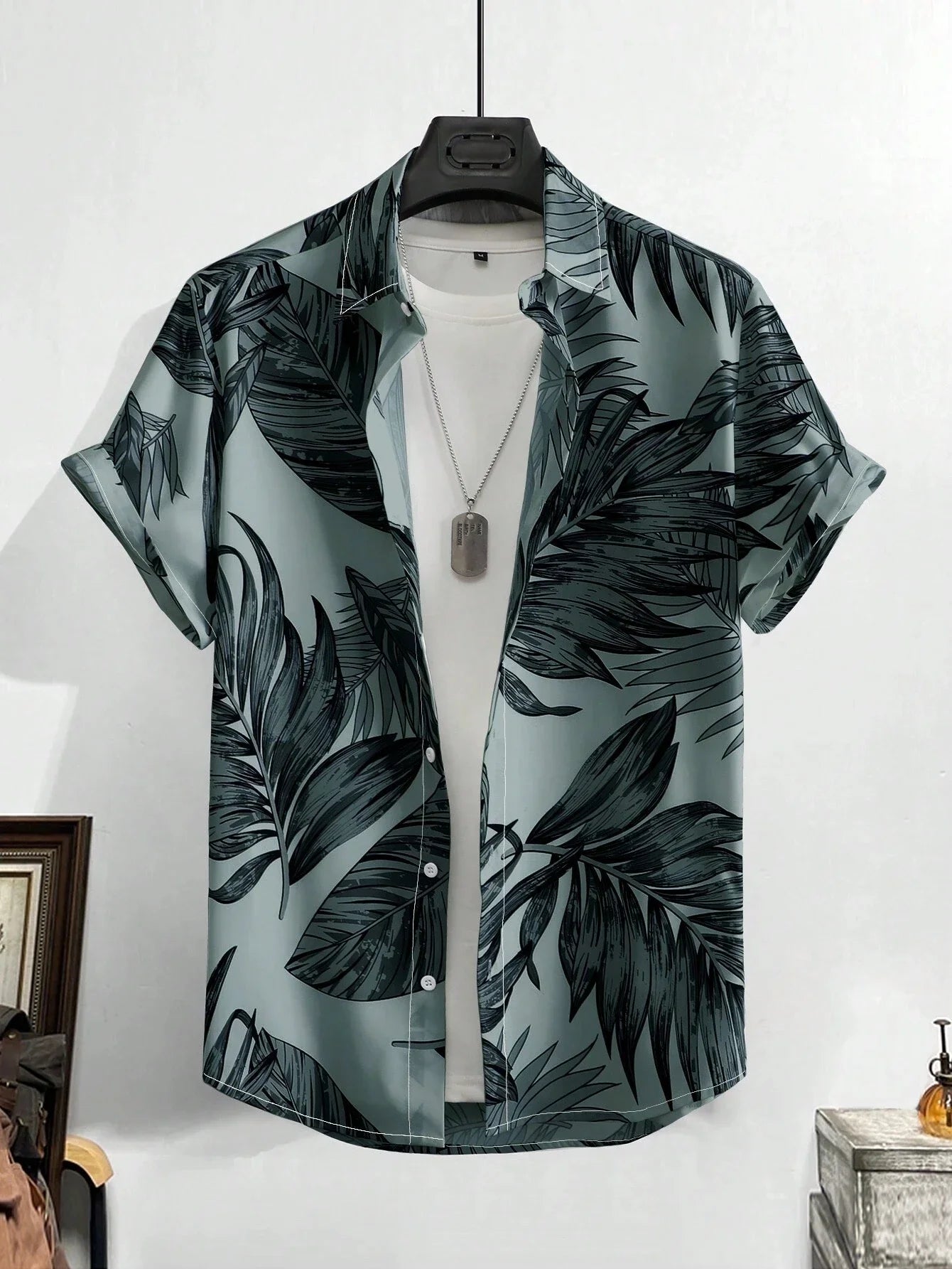 Hawaiihemd für Herren, bedruckt, lässig, dünn, Strand, schlank, modisches Hemd, hochwertig, luxuriös, schwarz, gesellschaftlich, Vintage, lustig, übergroße Kleidung