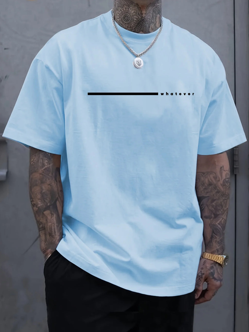 Sommer Herren Casual Sport Loose Plus Size Was auch mit Buchstaben bedrucktes, bequemes Rundhals-Kurzarm-T-Shirt