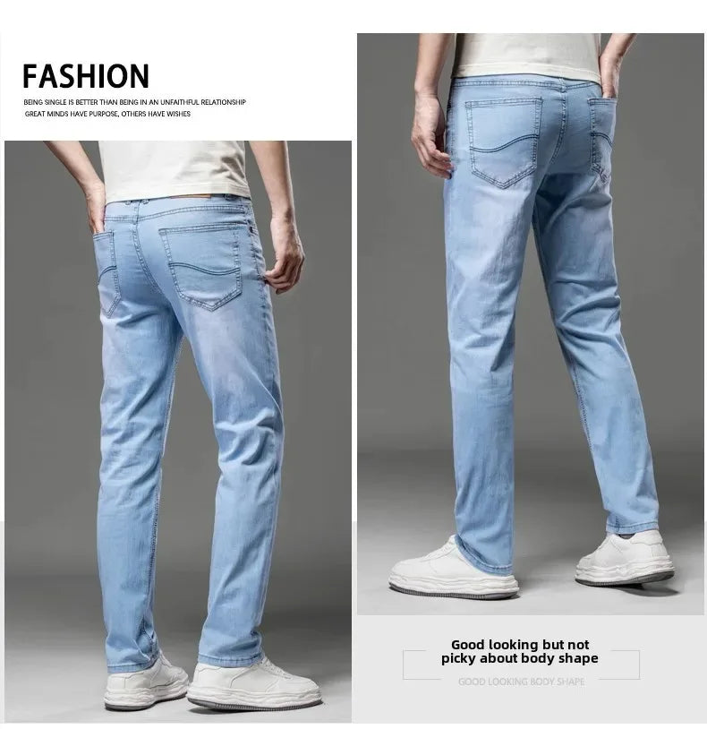 2026 Marken-Jeans Sommer-Stil Ultra-Dünne Leichte Herren-Jeans Mode Männliche Casual Denim Herren-Jeans Slim Fit Großhandel Jeans